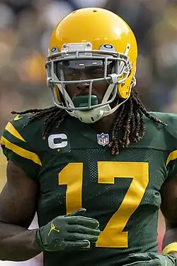Davante Adams standing in uniform