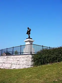 David Davies statue outside Barry Dock Offices