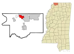 Location of Horn Lake, Mississippi
