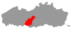 Location of the Denderstreek in Flanders