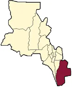 location of La Paz Department in Catamarca Province