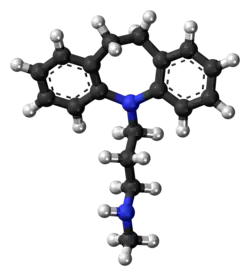 Ball-and-stick model of the desipramine molecule