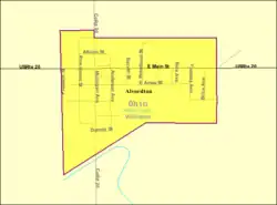 Detailed map of Alvordton