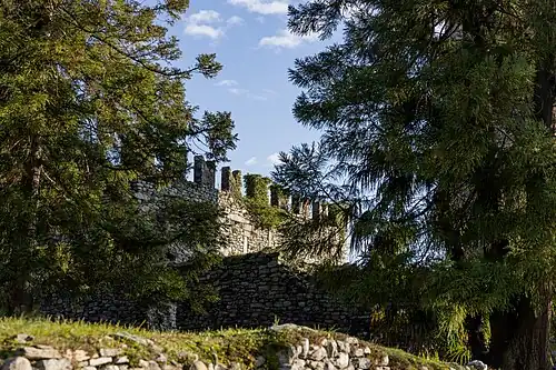 Detail of the walls surrounding the surviving Tower of the Visconti Castle of Invorio