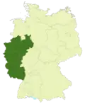 Map of Germany: Position of the Regionalliga West/Südwest highlighted