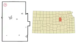 Location within Dickinson County and Kansas