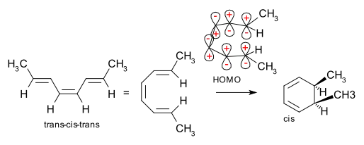 Disrotatory ring closing reaction
