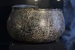 Stone vessel with gazelle motif