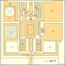 Annotated map of Djedkare Isesi's mortuary temple