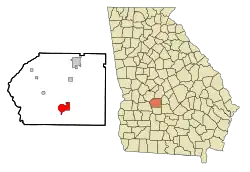Location in Dooly County and the state of Georgia