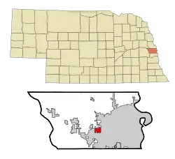 Location of Boys Town, Nebraska