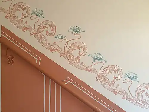 Art Nouveau painted rinceaux in the Brandversicherungsanstalt, Dresden, Germany, designed by Oswald Haenel, 1899-1901
