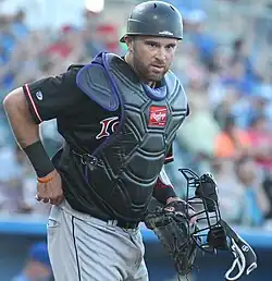 Drew Butera with the Albuquerque Isotopes in 2019