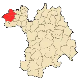 Map of Sétif Province highlighting Béni Ourtilane District