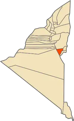 Location of Aoulef commune within Adrar Province