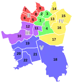 Districts of Katowice. 11 is Brynów-Osiedle Zgrzebnioka and 12 is Brynów-Załęska Hałda&nbsp;[pl]