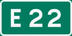 European Road E22 shield