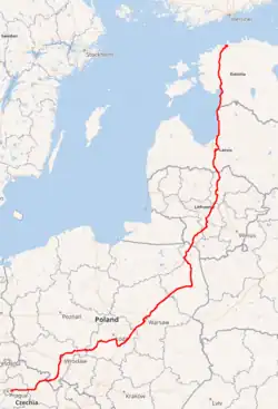 The E67 route, gradually upgraded to expressway standards