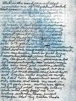 Manuscript in childish writing