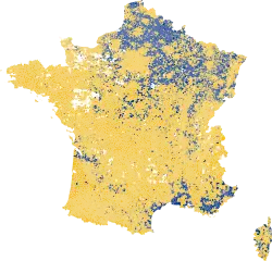 First-place candidate by commune (2012 borders)