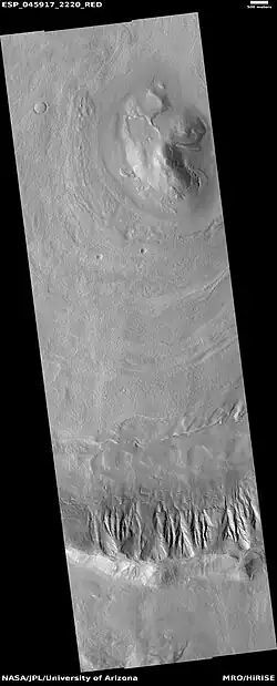 Gullies, as seen by HiRISE under HiWish program