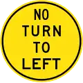 No turn to left