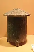 Granary model, Han dynasty. Stoneware model granary canisters as these were funeral gifts, buried with the deceased as a symbol of wealth and to provide food in the afterlife