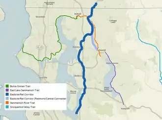 Eastside Rail Corridor map