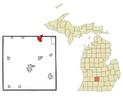 Location of Grand Ledge in Eaton County, Michigan