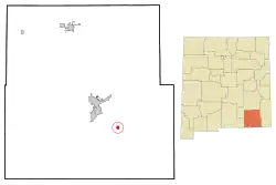Location of Loving, New Mexico