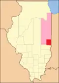 Edgar County (1823), with unorganized territory attached to it.[6]