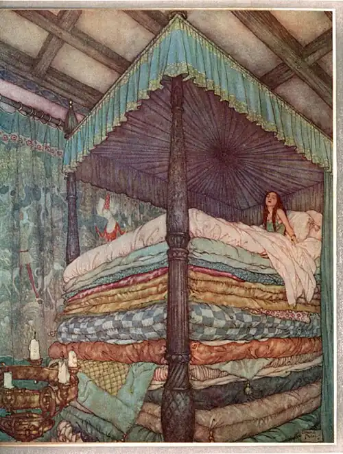 The fairytale The Princess and the Pea exaggerates the traditional European layering of tick mattresses.