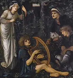 Edward Burne-Jones, The Madness of Sir Tristram, circa 1892. Aglaia Coronio acquired this painting in 1893.[11]