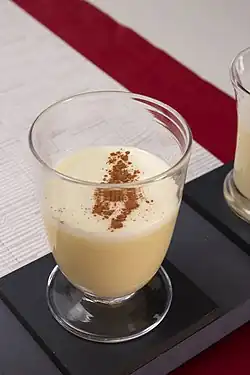 eggnog in a glass