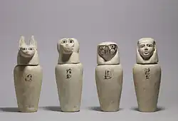 Complete set of canopic jars; 900–800 BC; painted limestone; Walters Art Museum (Baltimore, US)
