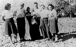 Members of kibbutz Tzova on a "courtesy visit" to Ein Rafa, 1948