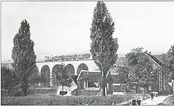 Rail bridge in Alzey in about 1900