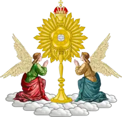 Mariavite emblem composed of two angels and a monstrance
