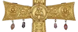 Detail of the cross depicting the Emperor and Empress.
