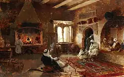 Smoking shisha at the teashop (1892) by Enrique Simonet