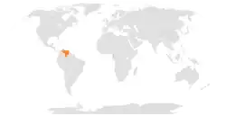 Map indicating locations of Equatorial Guinea and Venezuela