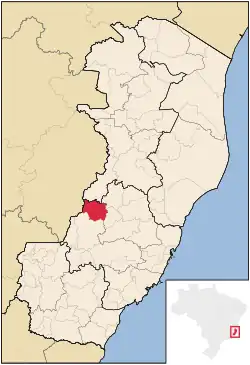Location of Laranja da Terra in Espírito Santo