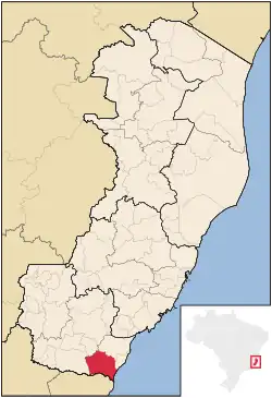 Location of Presidente Kennedy in the State of Espírito Santo