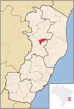 Location of São Domingos do Norte in Espírito Santo