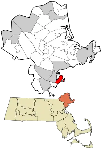 Location in Essex County and Massachusetts