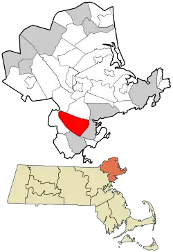 Location in Essex County and the state of Massachusetts