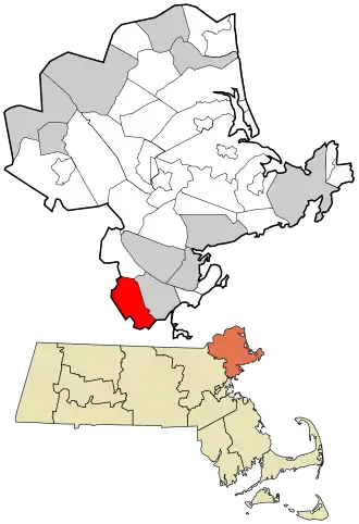Location in Essex County and the state of Massachusetts.