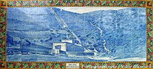 "Velada Hidroelectric Station" at the Vale do Peso Train Station.