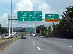 Exit for Río Piedras, Puerto Rico Highway 3 west