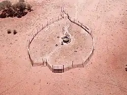 Self Mustering yards shown from a drone photo